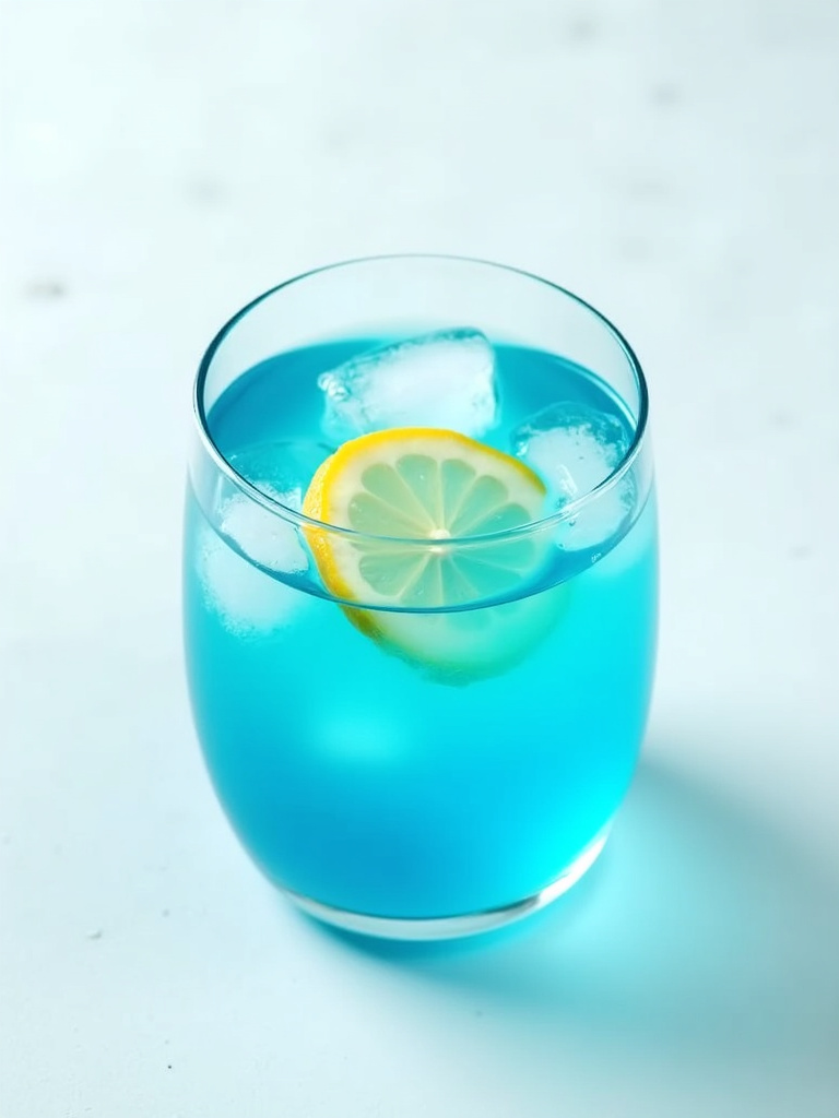 a Blue Lagoon cocktail in a clear glass