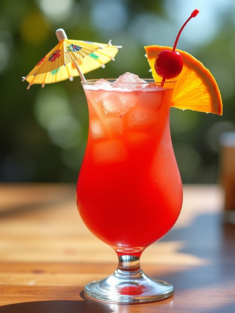 a Hurricane drink in a glass