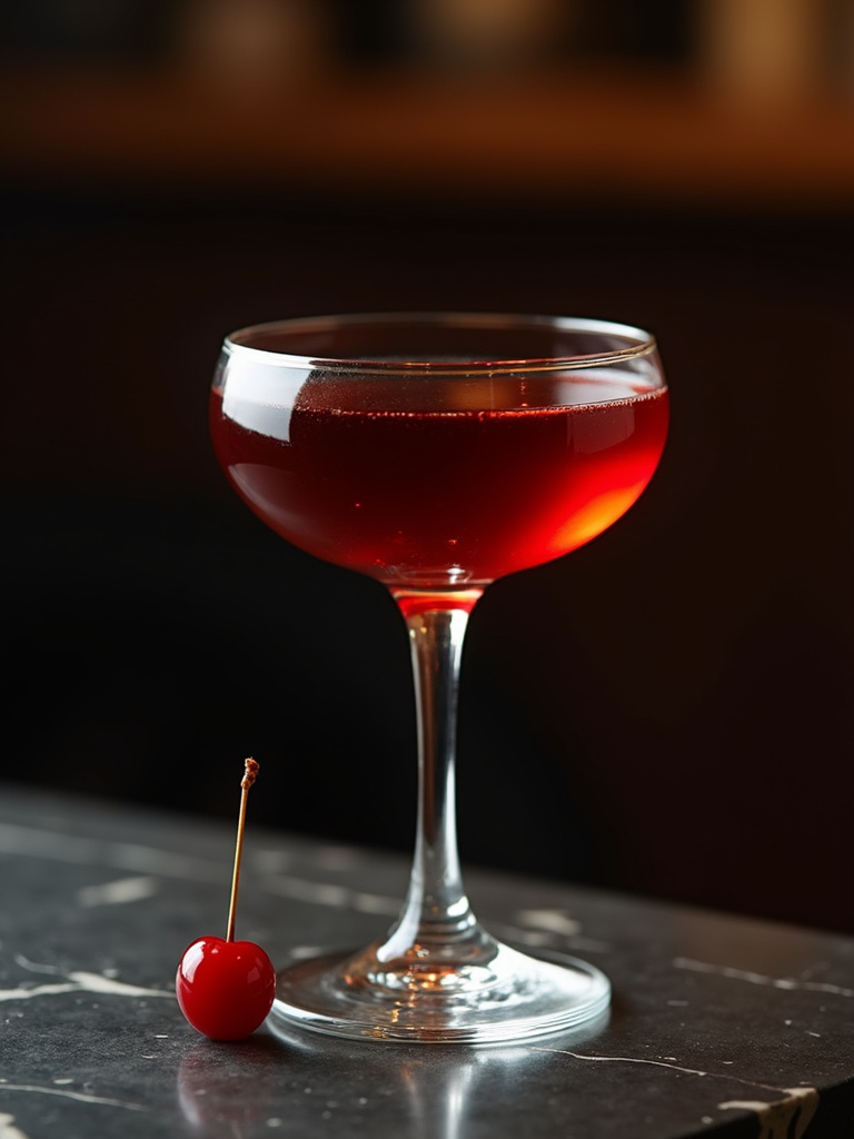 a Manhattan in a coupe glass