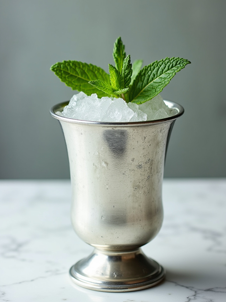 Mint Julep served in a classic silver julep cup