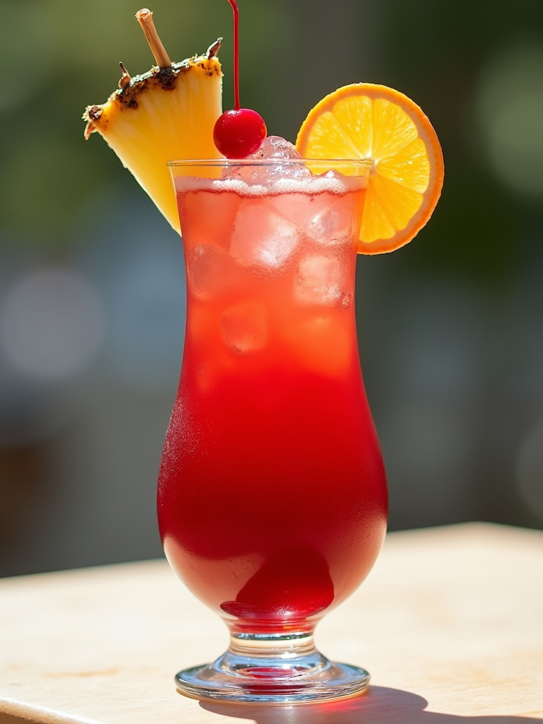 a Rum Runner cocktail in a clear glass.