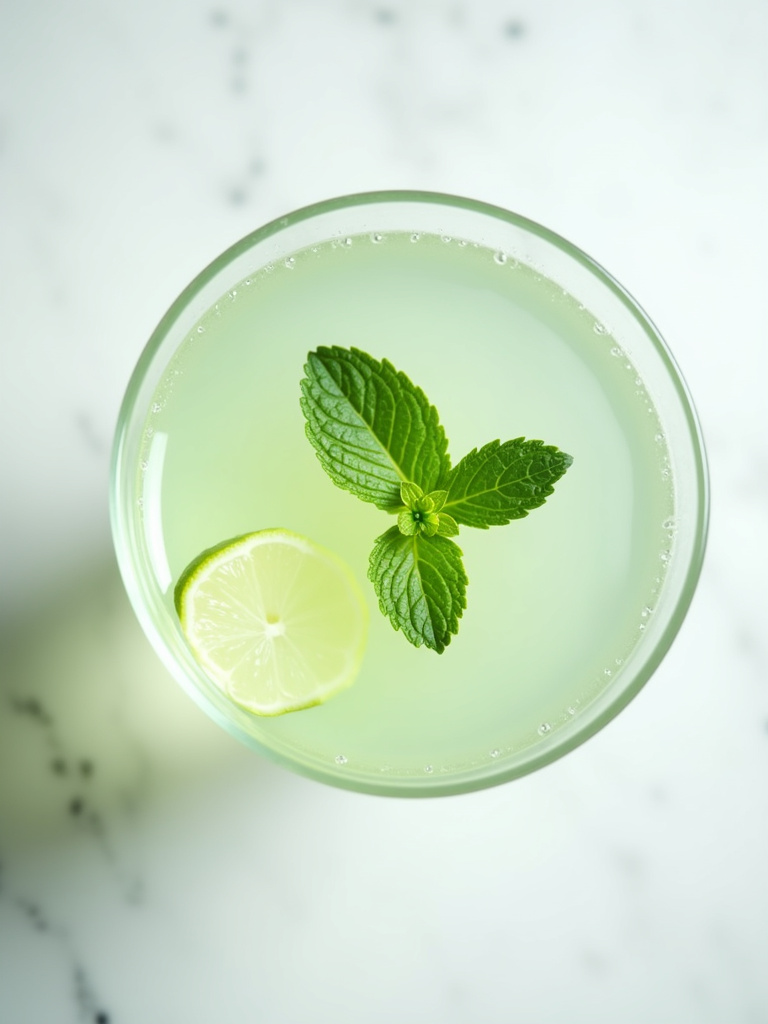 a Southside cocktail in a coupe glass.