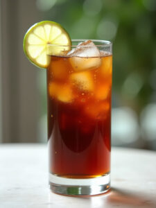 Cuba Libre served in a tall highball glass